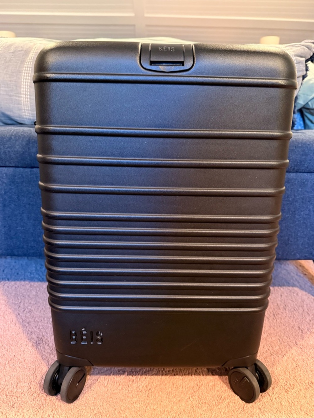 BEIS Black Hard-Shell Carry-On Spinner